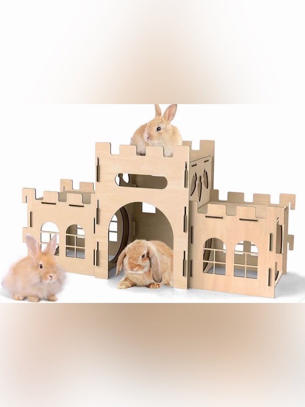 Extra Large Bunny Castles Hideout Split Balcony for Indoor Bunnies Climbing Towe